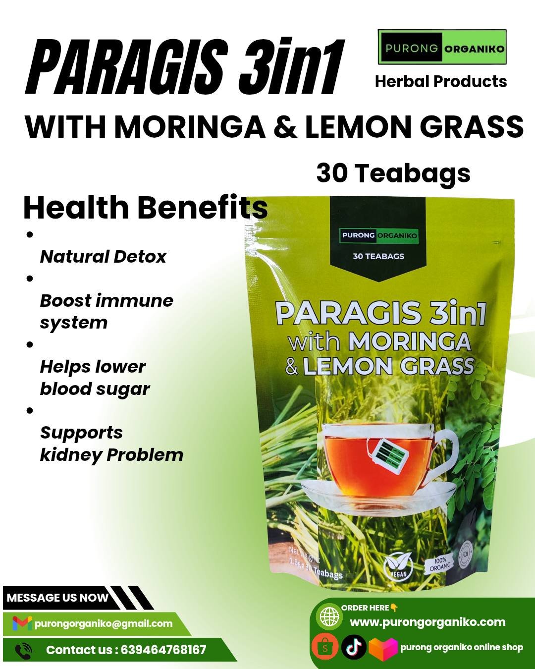 PARAGIS 3in1 with MORINGA & LEMONGRASS Tea