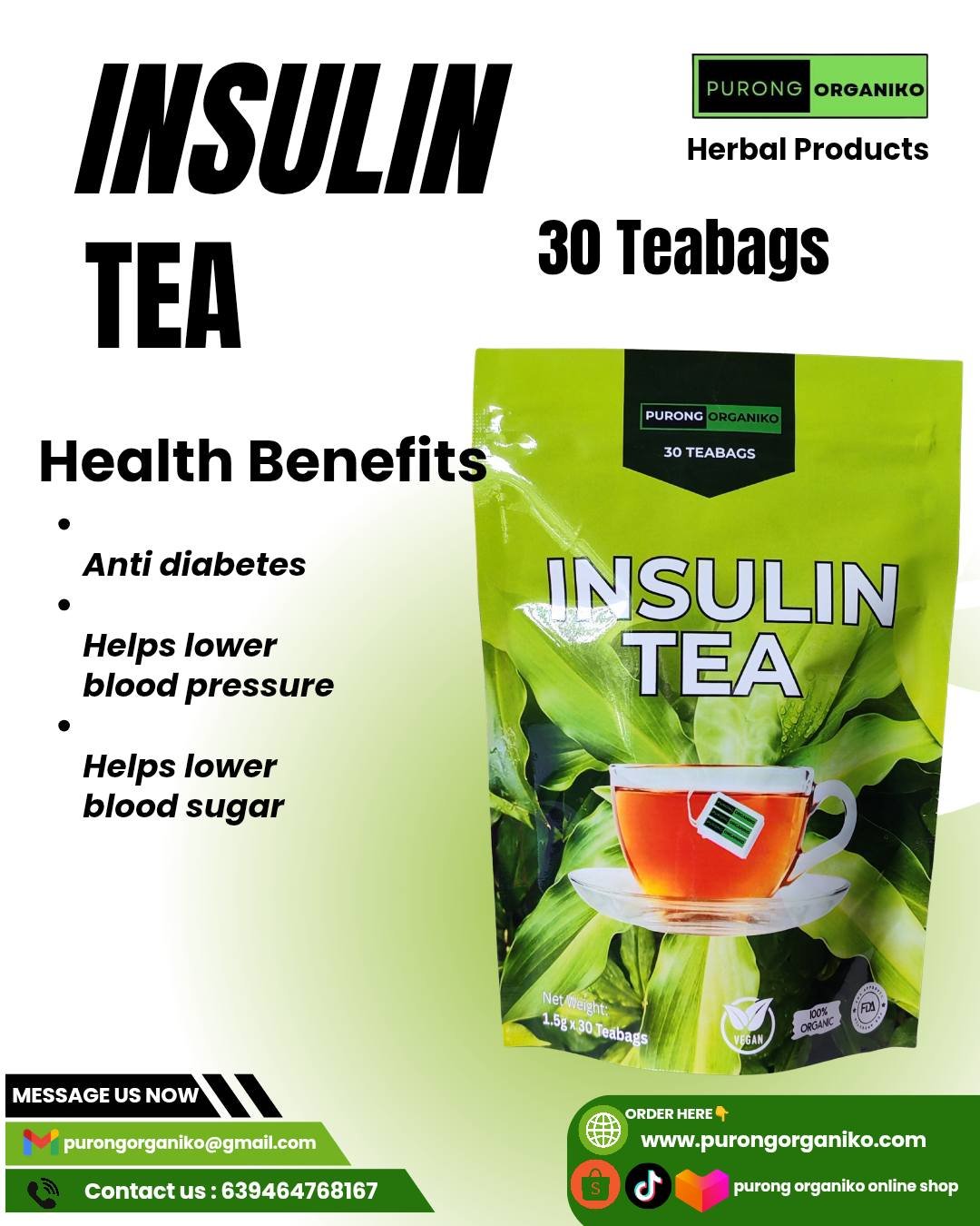 INSULIN HERBAL TEA by purong organiko FDA APPROVED