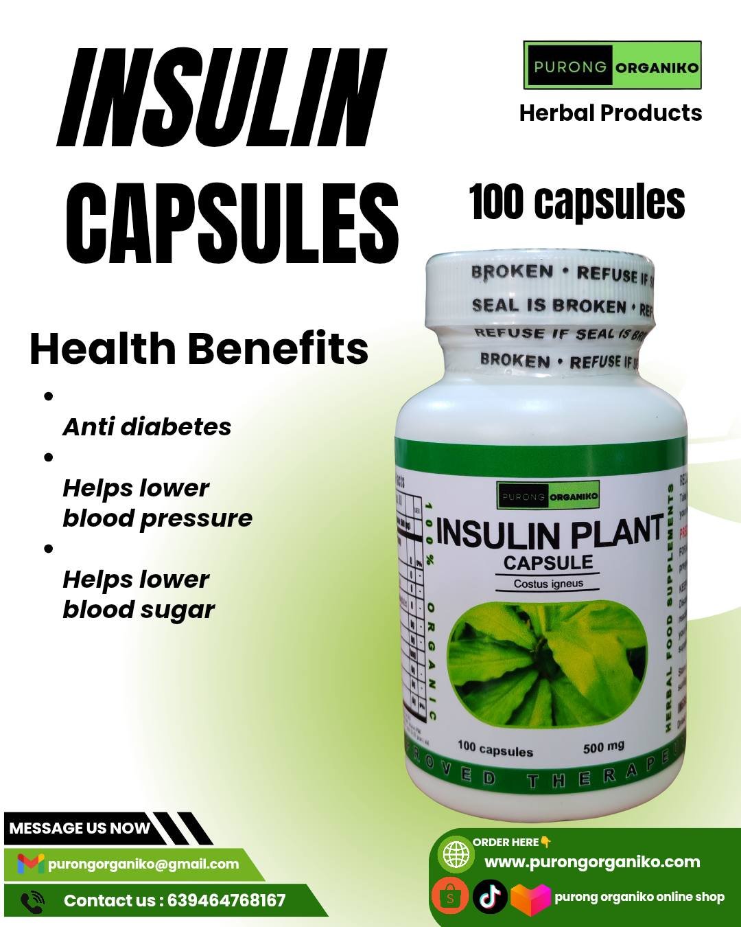 INSULIN PLANT CAPSULE by purong organiko (Copy)